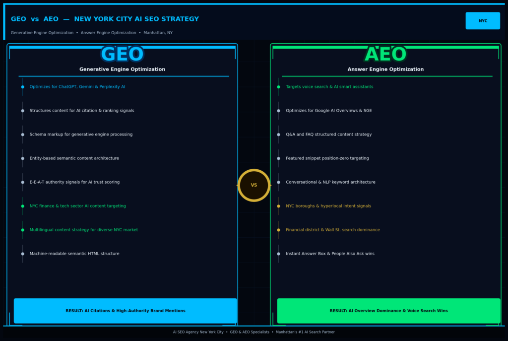 Generative Engine Optimization GEO and AEO services for NYC